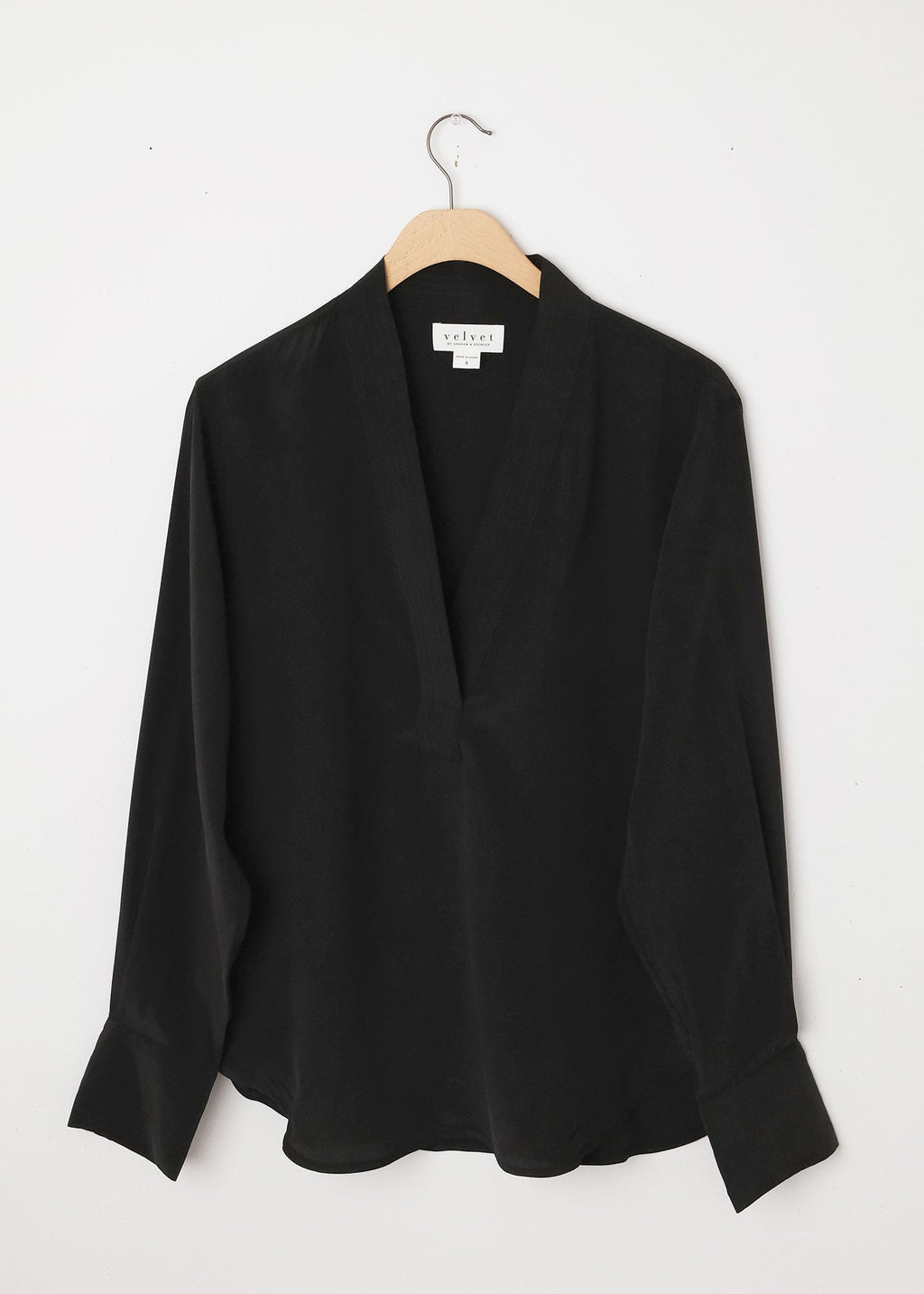 Maya V Neck Kimono Top Black