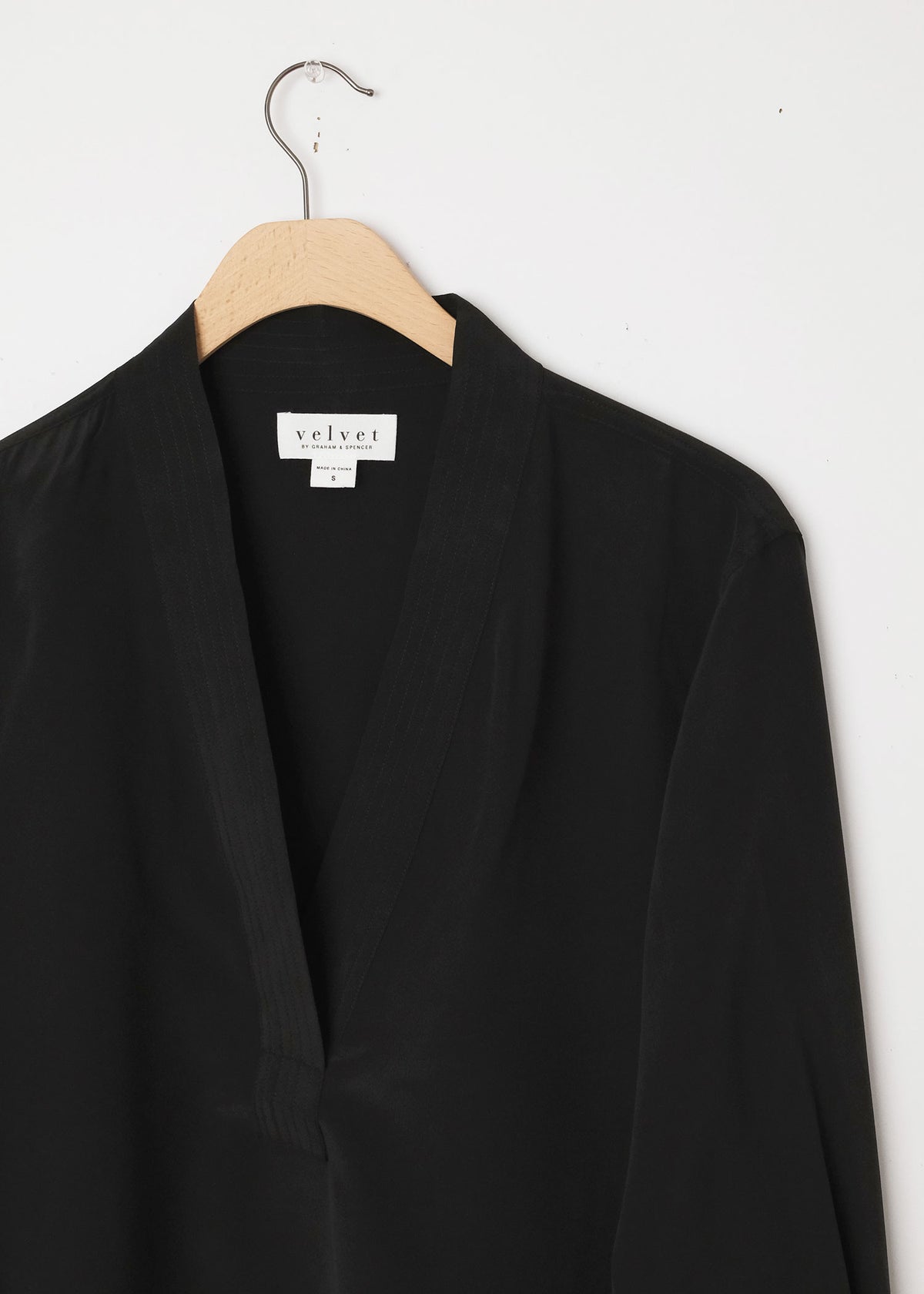 Maya V Neck Kimono Top Black