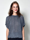 Nina Gauze Blouse Charcoal