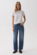 Lexi Bowed Straight Jeans in Distance