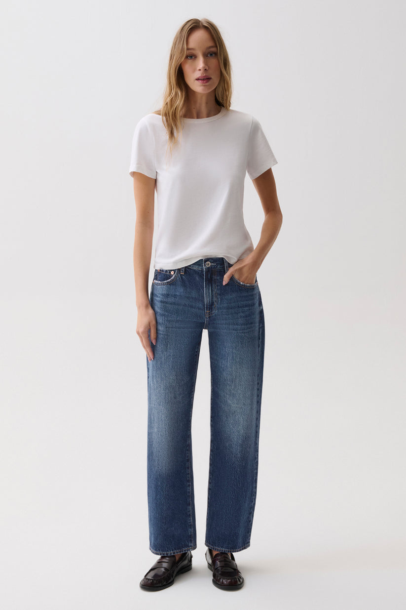 Lexi Bowed Straight Jeans in Distance