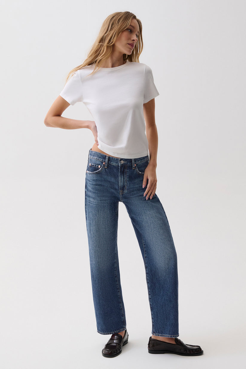 Lexi Bowed Straight Jeans in Distance