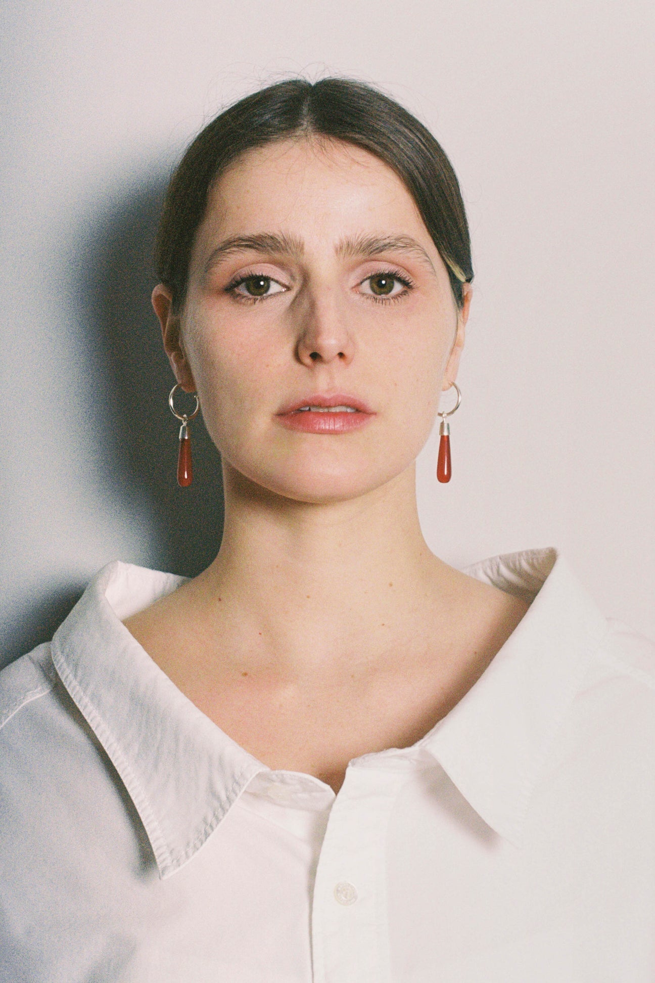 Folklore Earrings Silver/Red Agate