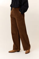 Pamira Highwaist Straight Trousers - Havana