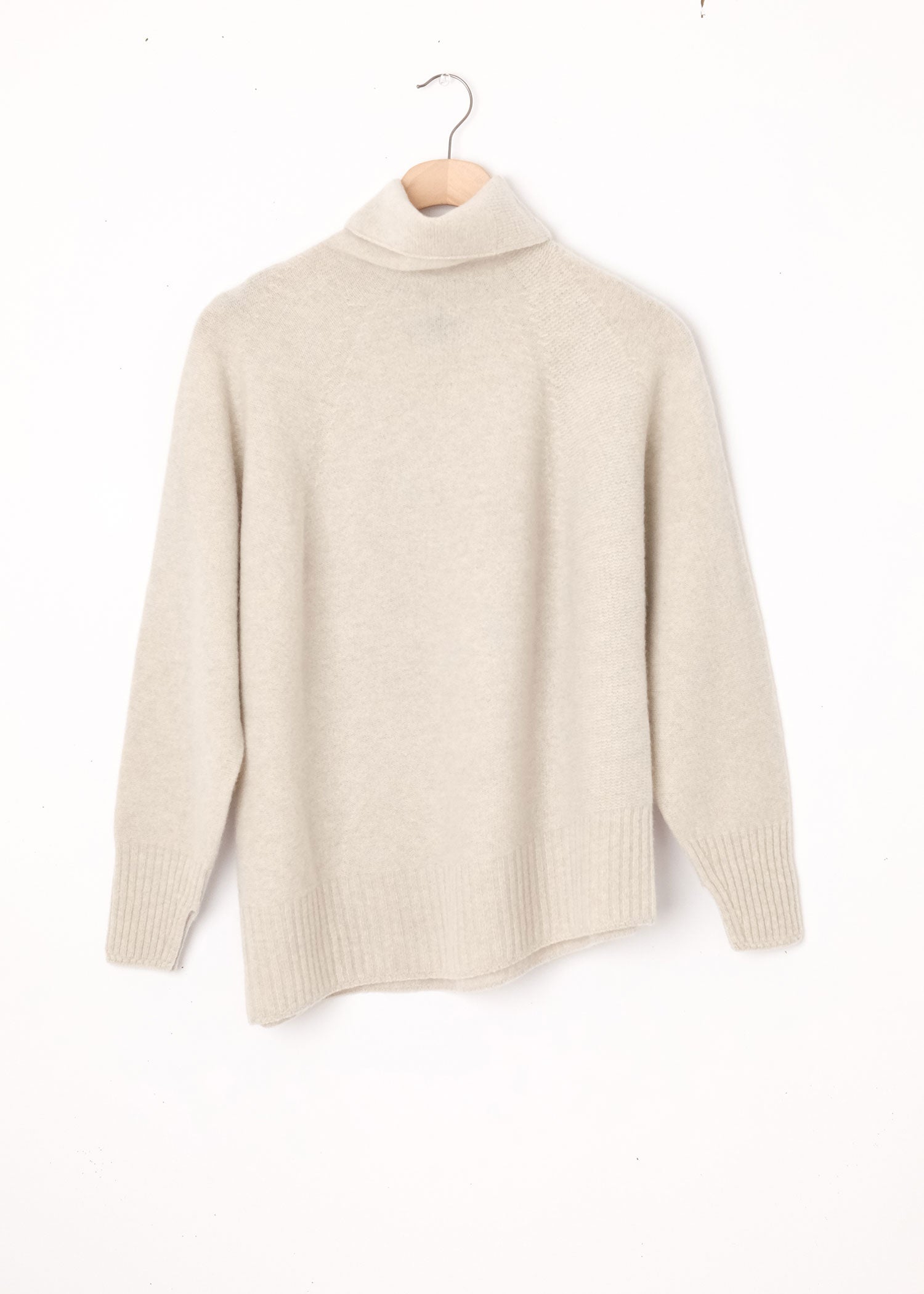 Loose Asymmetrical Turtleneck Pullover
