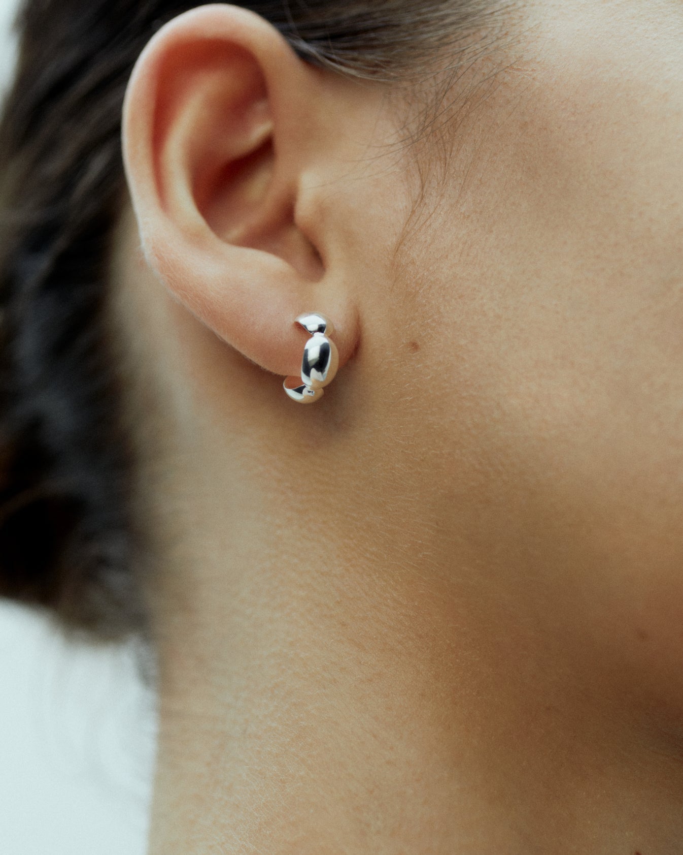 Emberly Silver Hoops