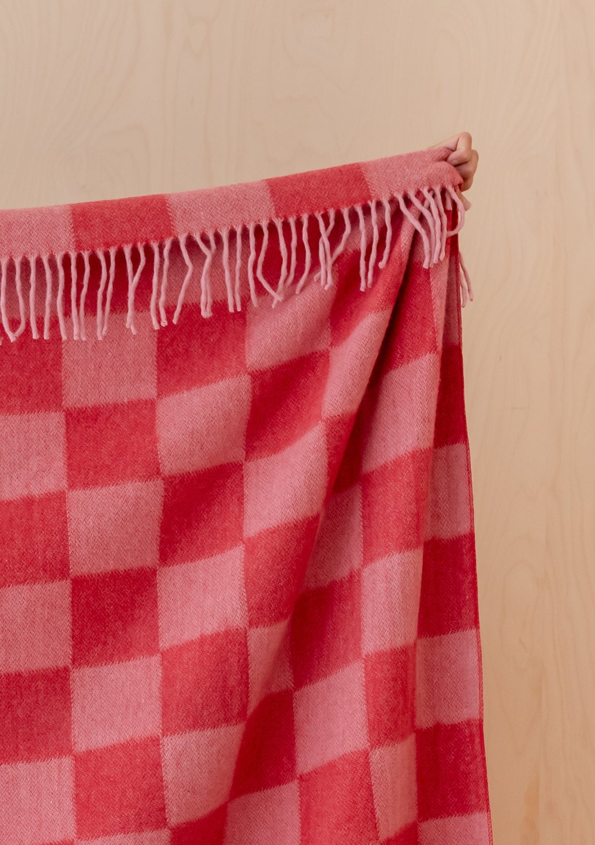 Recycled Wool Blanket Pink/Red