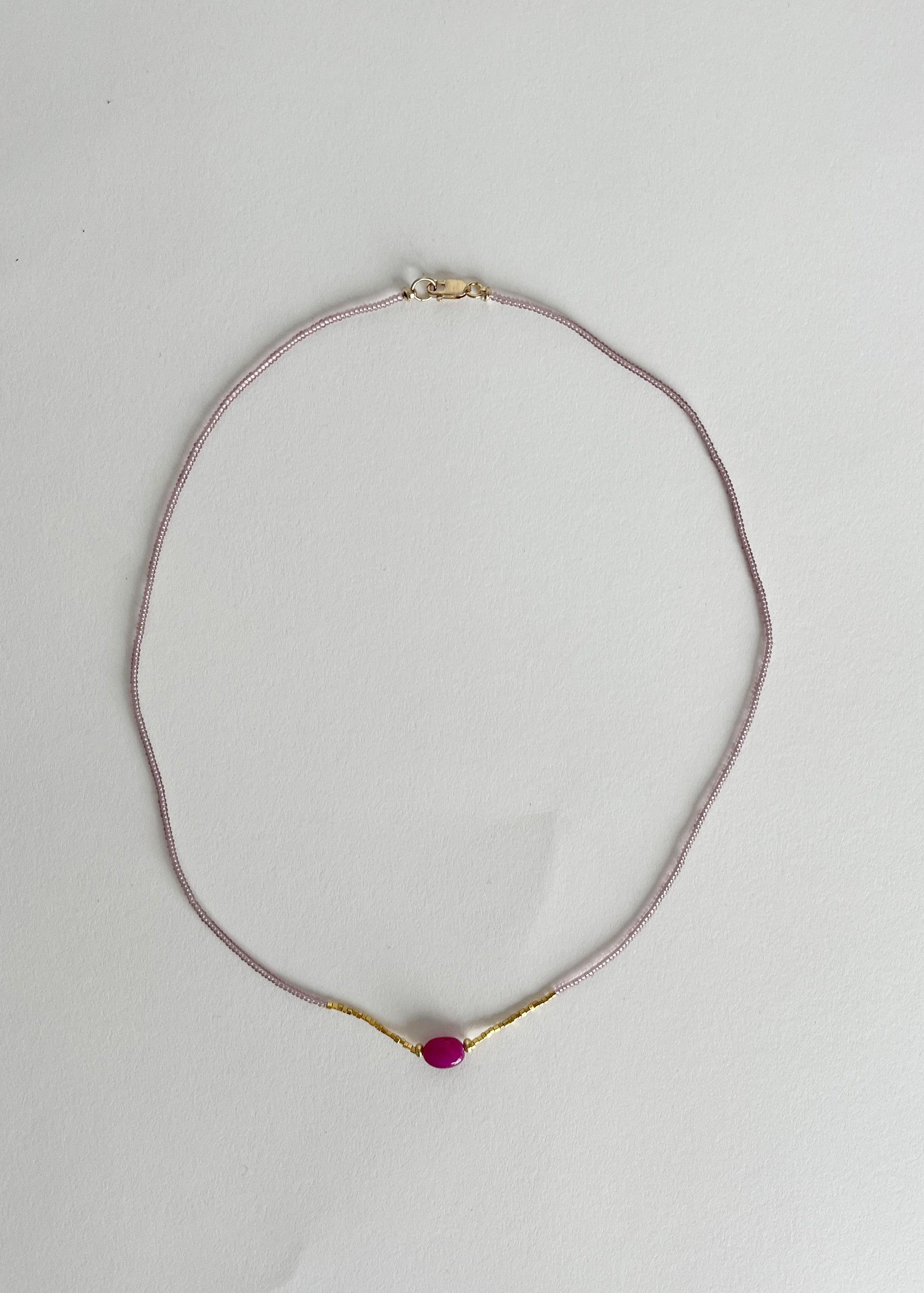 Pink Seed, GV and Ruby Necklace