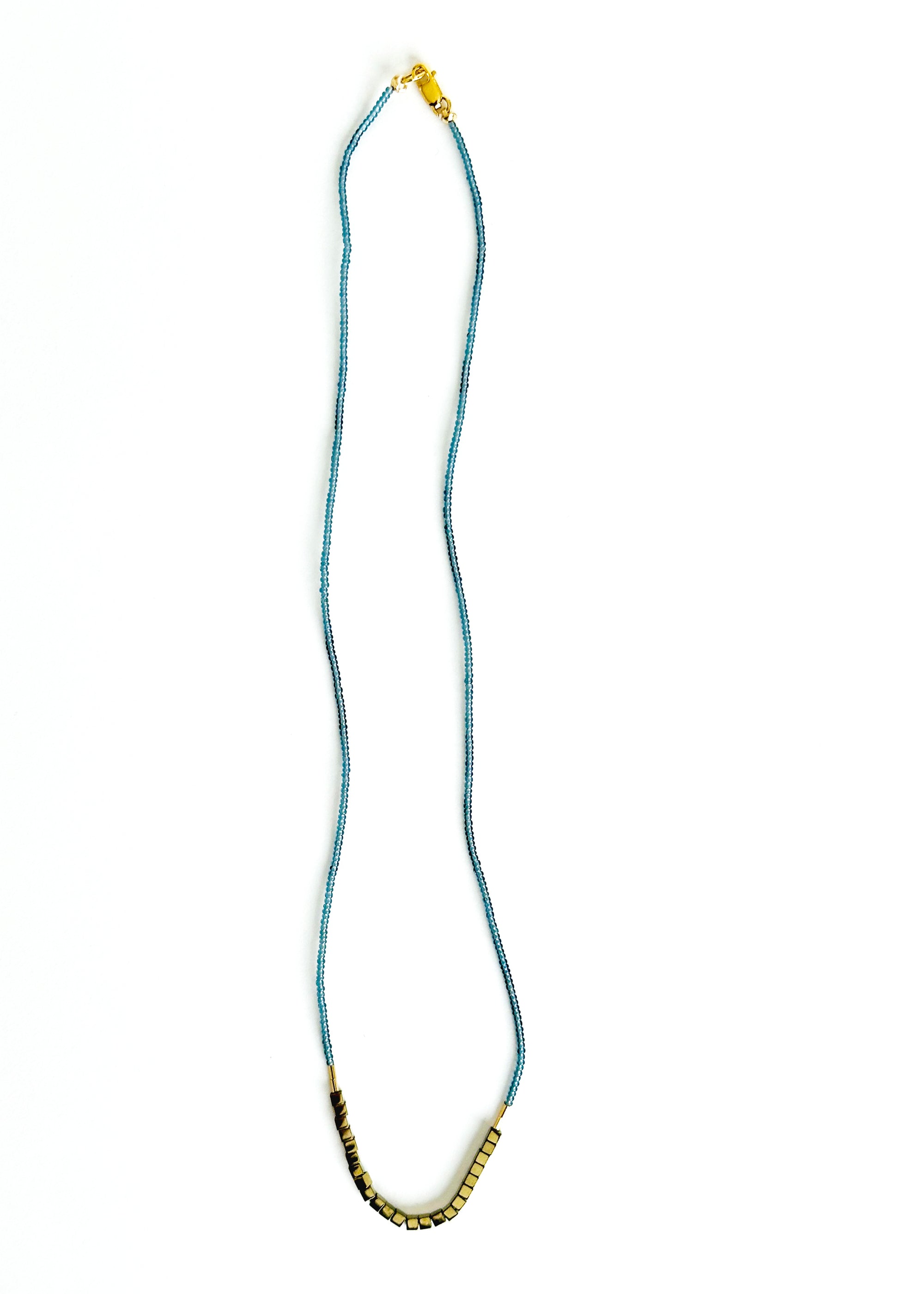 Hematite Beads & Blue glass Necklace