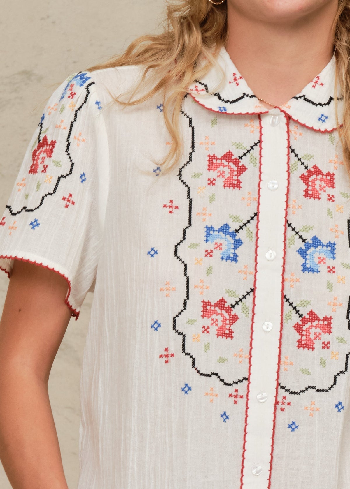 Ruby Emb S/S Top