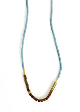 Load image into Gallery viewer, Hematite Beads &amp; Blue glass Necklace
