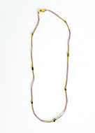 Pink glass &  Hematite Necklace