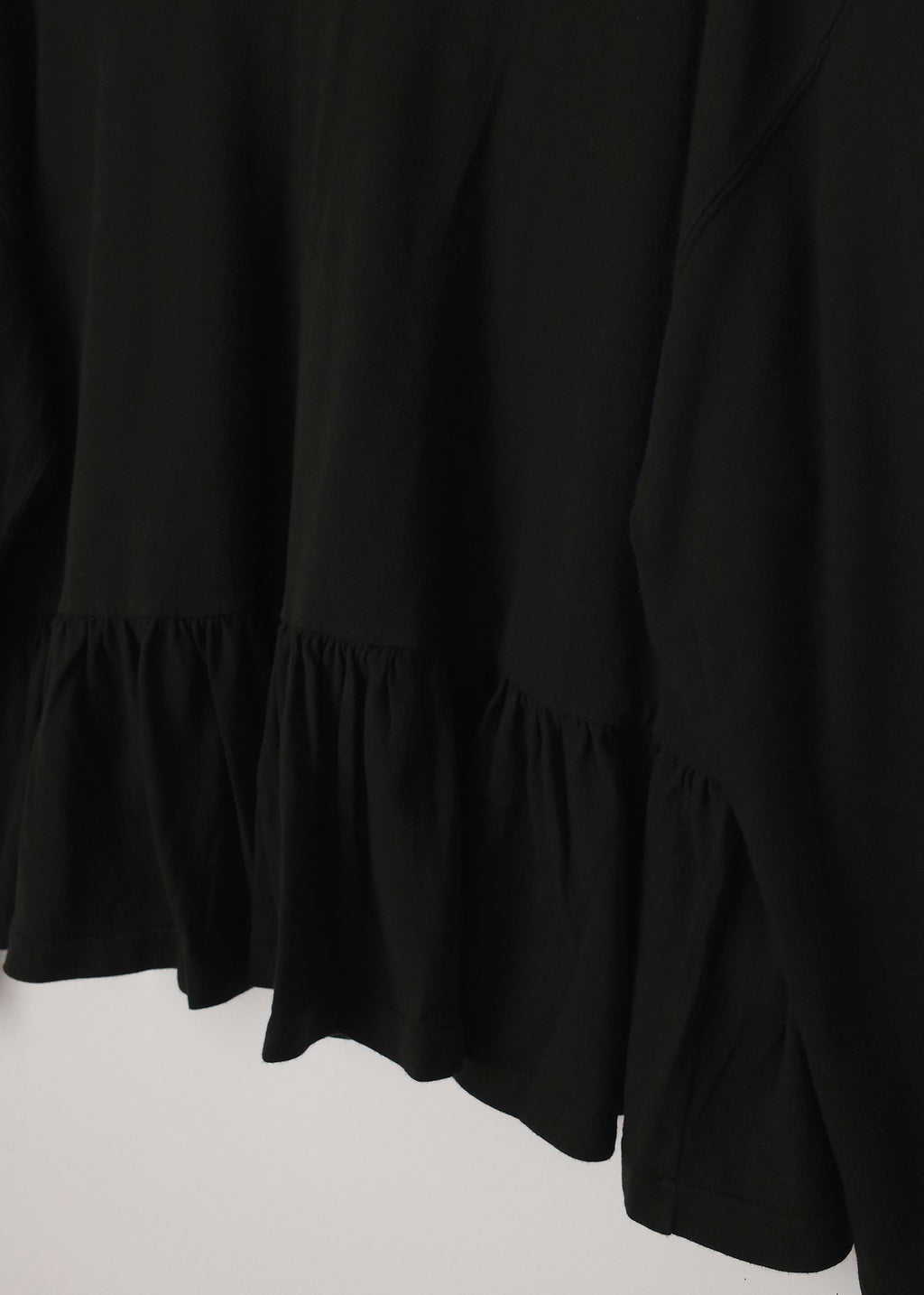 Long Sleeve Ruffle Tee True Black