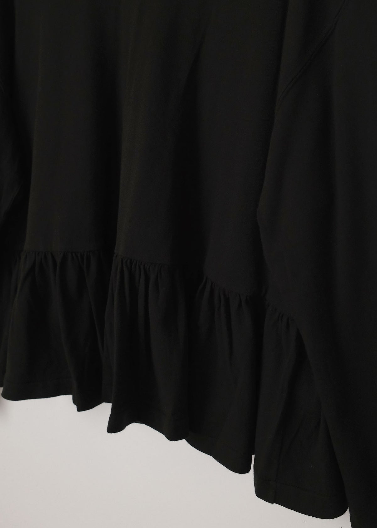 Long Sleeve Ruffle Tee True Black