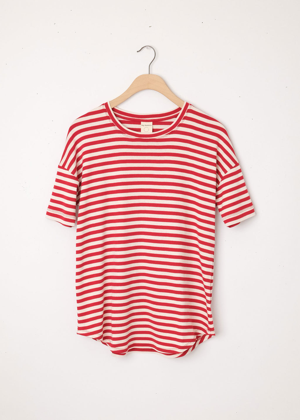 Short Loose S/S Raw White/Brick Red