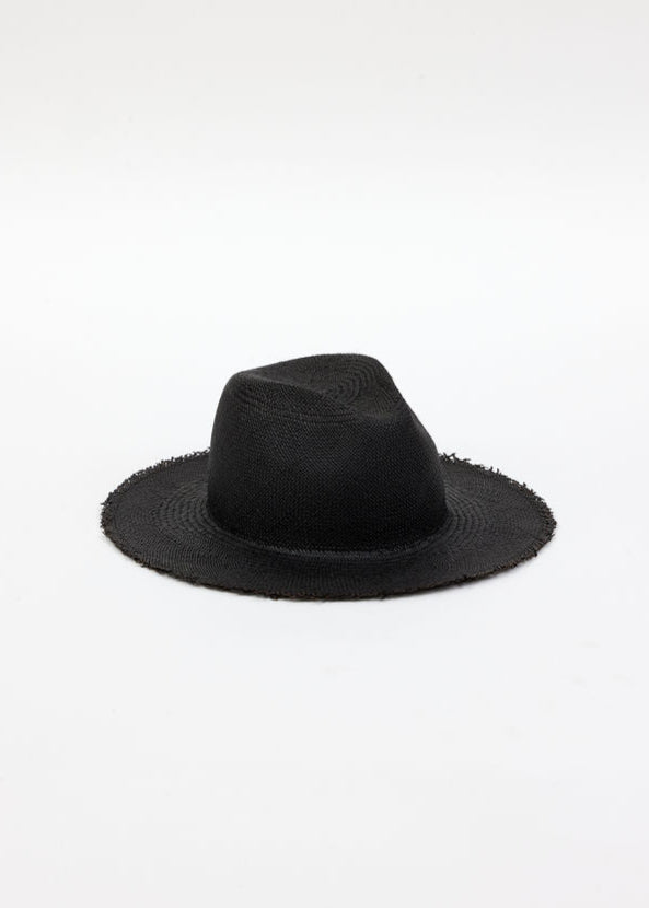 The New Fringed Panama Continental - Black Untrimmed