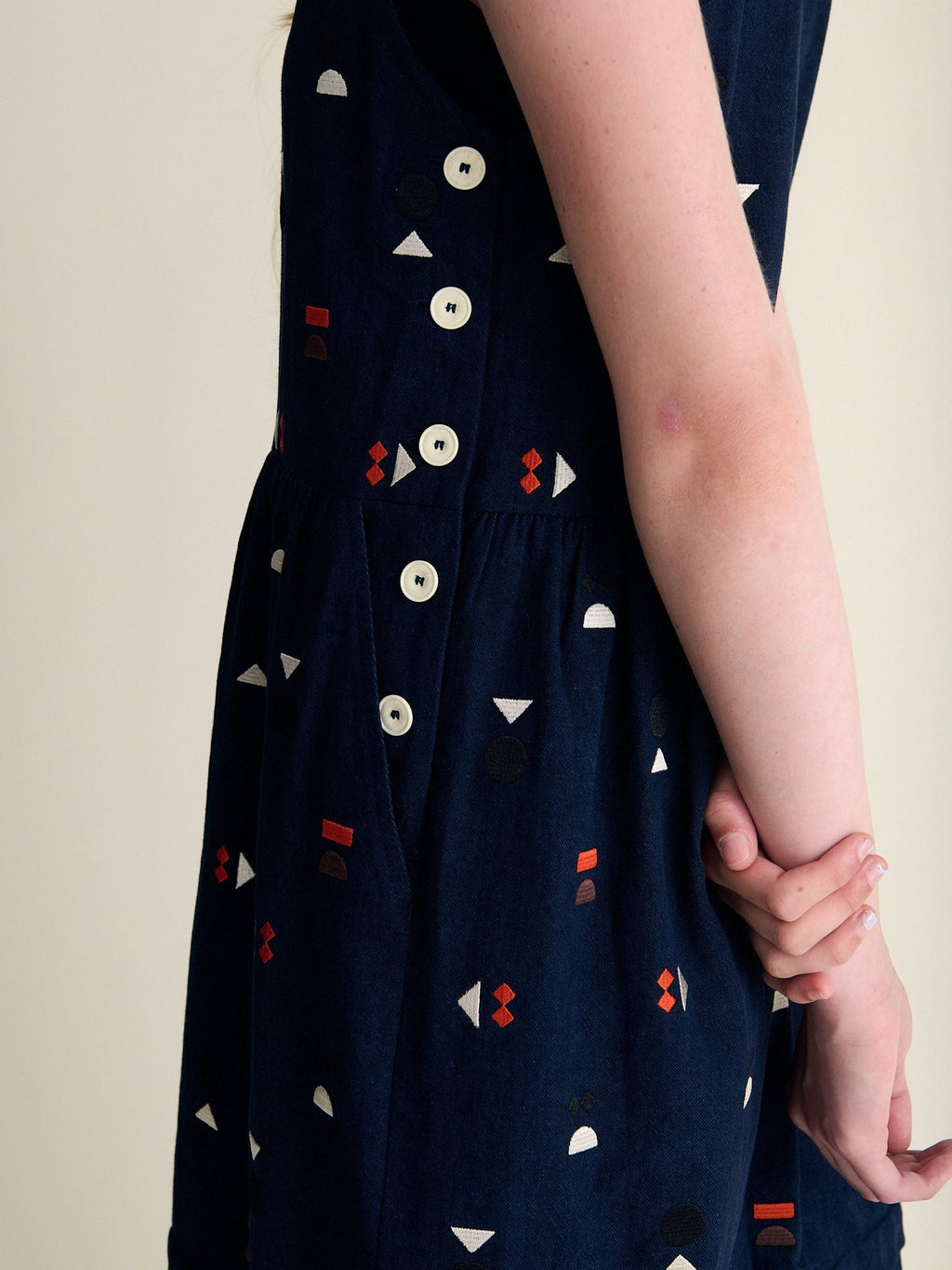 Tessa Dress Indigo Embroidered Cotton