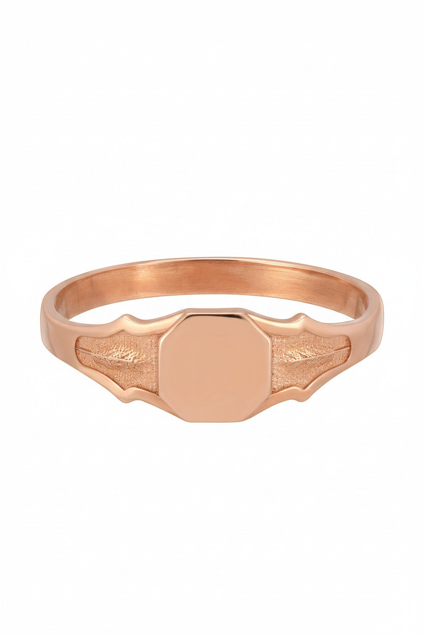 Plume Signet Ring - Rose Gold