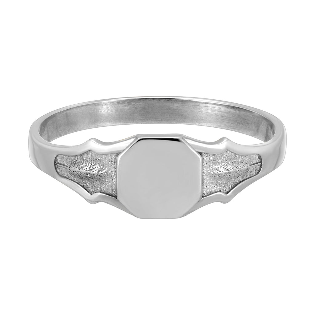 Plume Signet Ring - Silver