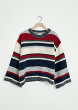 Load image into Gallery viewer, Multi Stripe Bell Sleeve Sweater - Oyster
