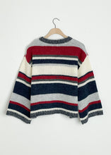 Load image into Gallery viewer, Multi Stripe Bell Sleeve Sweater - Oyster
