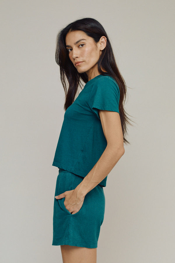 Cropped Ojai Tee Deep Teal