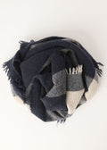 Small Cashmere Scarf Plaid Blue/White