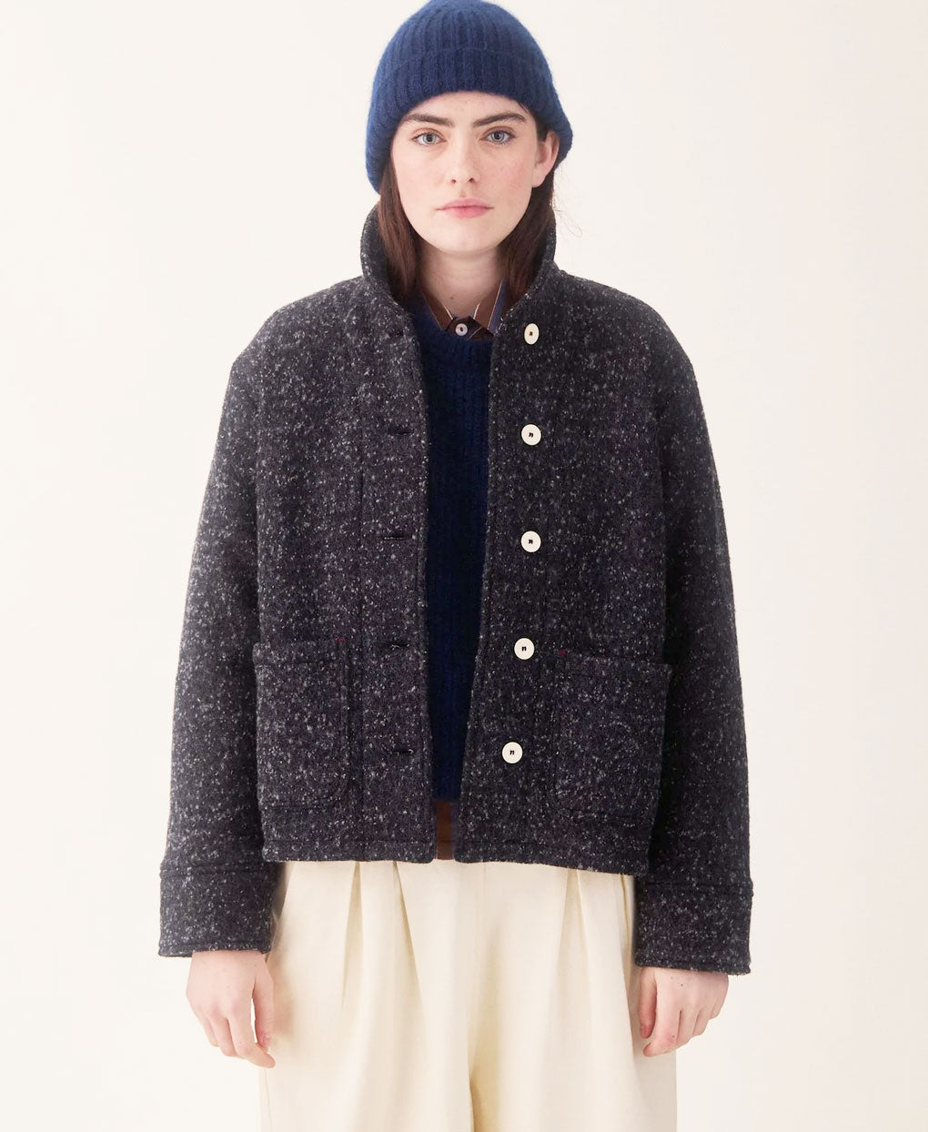 Grace Jacket Grey Tweedy Wool
