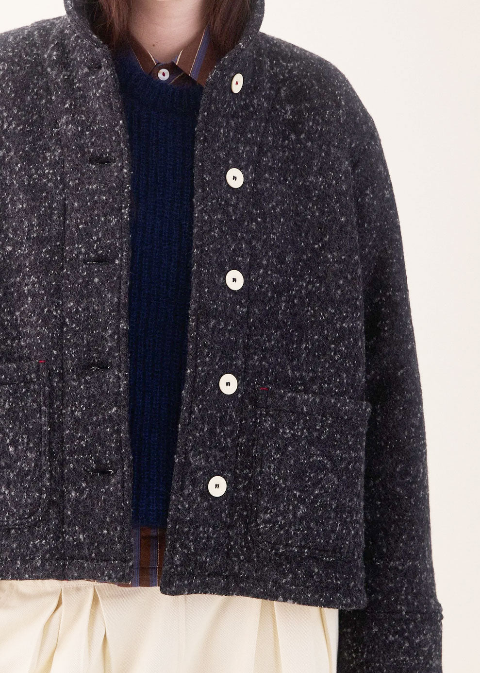 Grace Jacket Grey Tweedy Wool