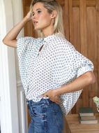 Mandarin Collar Top - Signet Olive Organic