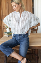 Load image into Gallery viewer, Mandarin Collar Top - Signet Olive Organic
