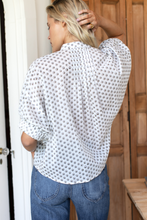 Load image into Gallery viewer, Mandarin Collar Top - Signet Olive Organic

