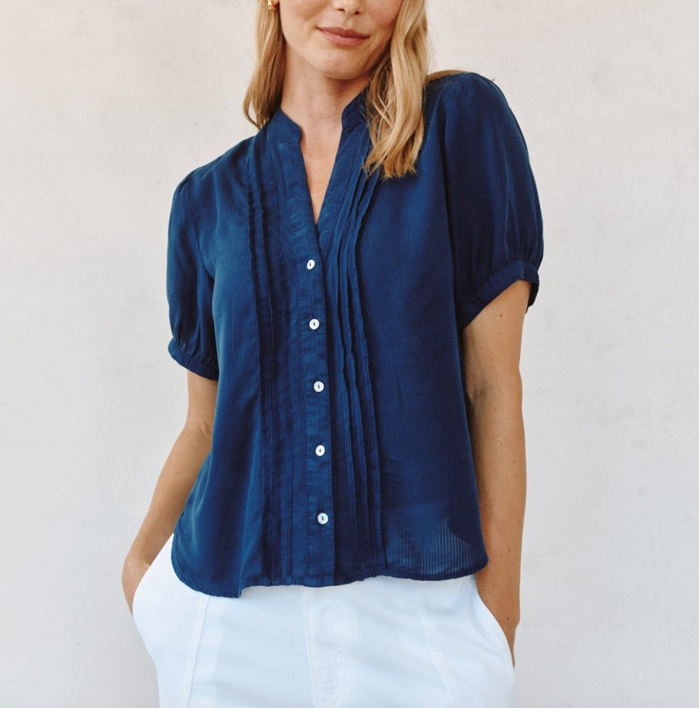 Short Sleeve Pintuck Shirt