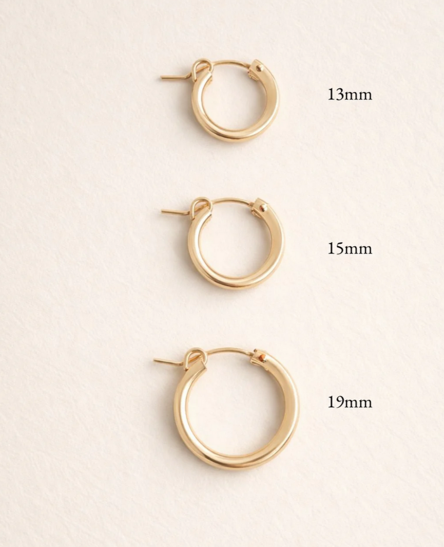 Everyday Click Hoop Earrings 13mm Gold