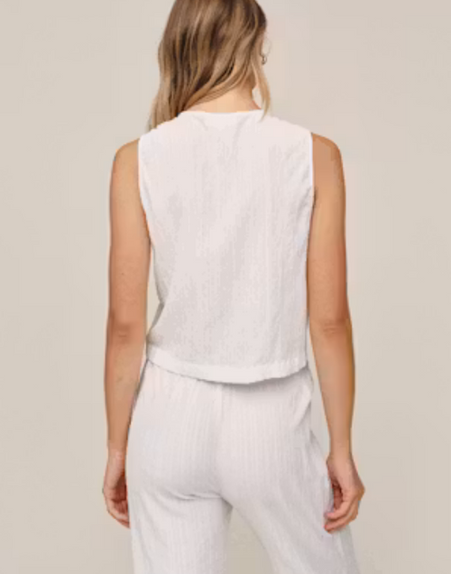Button Front Top White