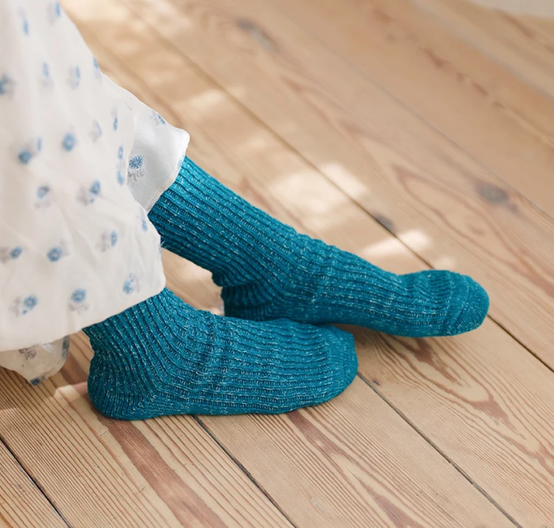 Hemp Socks Seagulls Blue