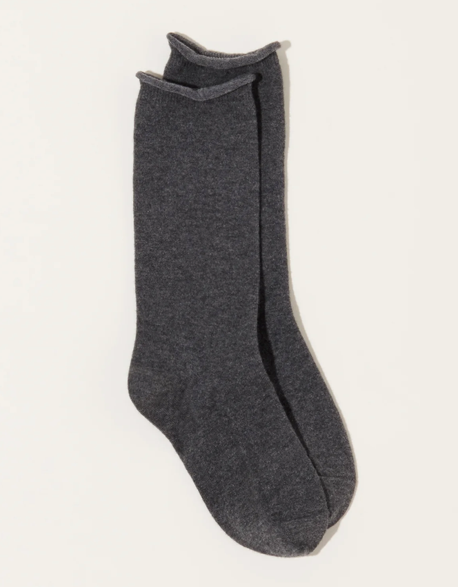 Cashmere Cotton Socks Charcoal