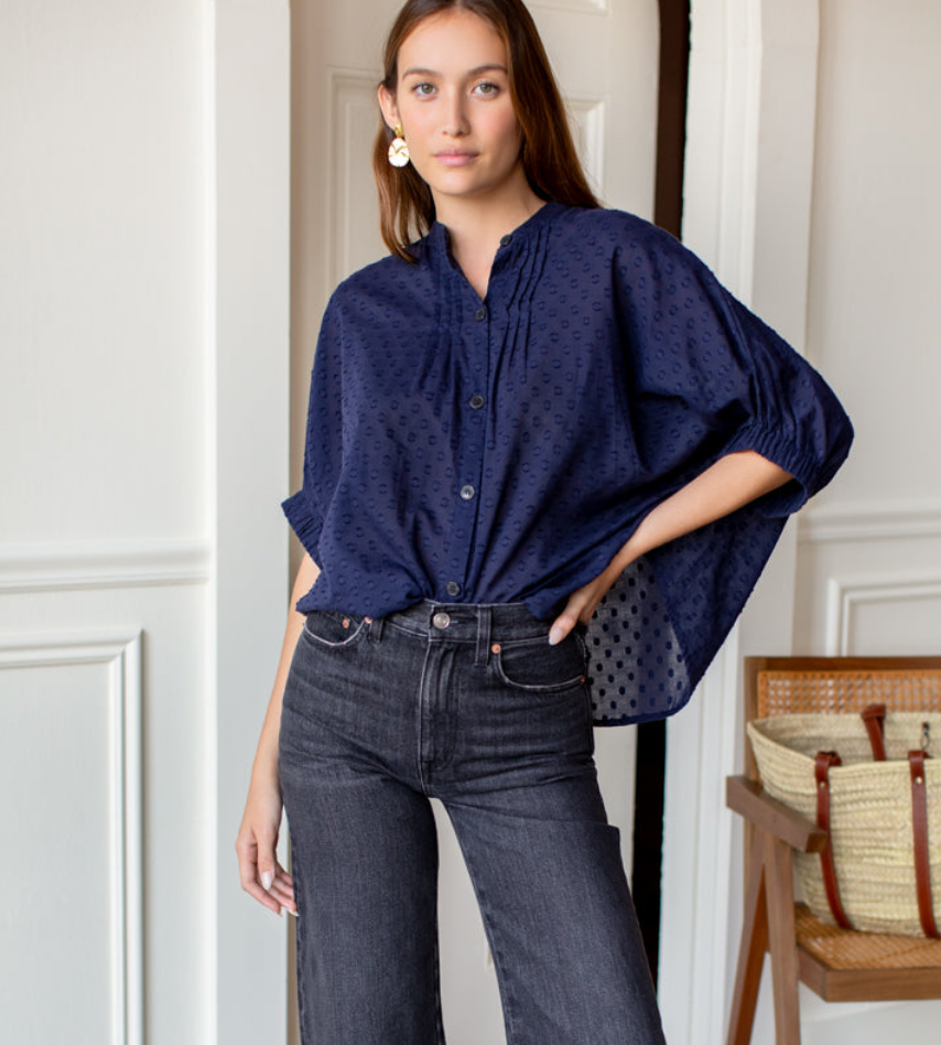 Mandarin Collar Top OS