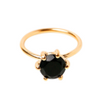 Black Round Ring Gold/Onyx