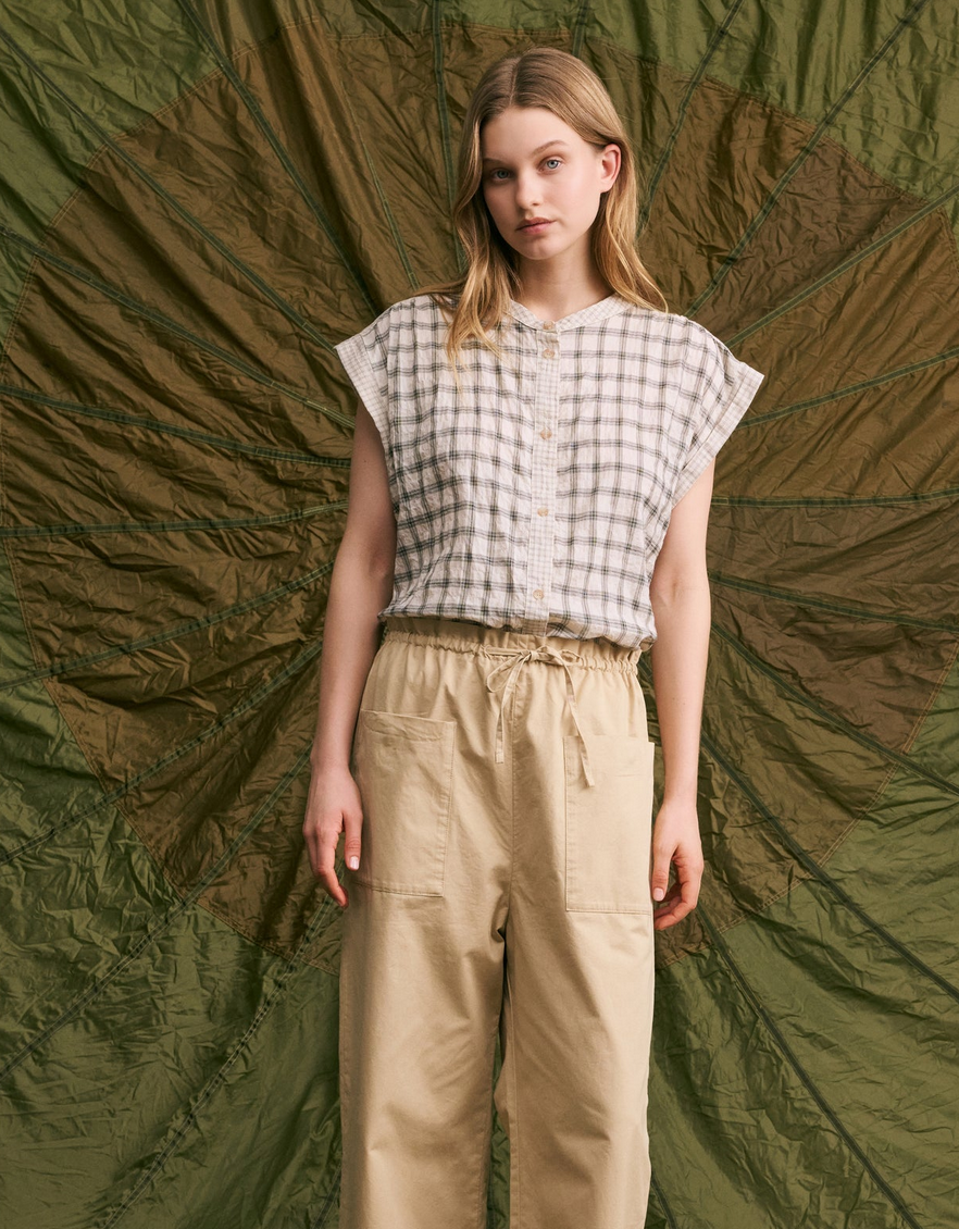 Amandine Blouse Cream Plaid