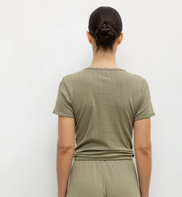 Load image into Gallery viewer, Pointelle Slim Fit Tee - Cypress
