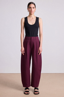 Bari Crop Trouser - Black Cherry
