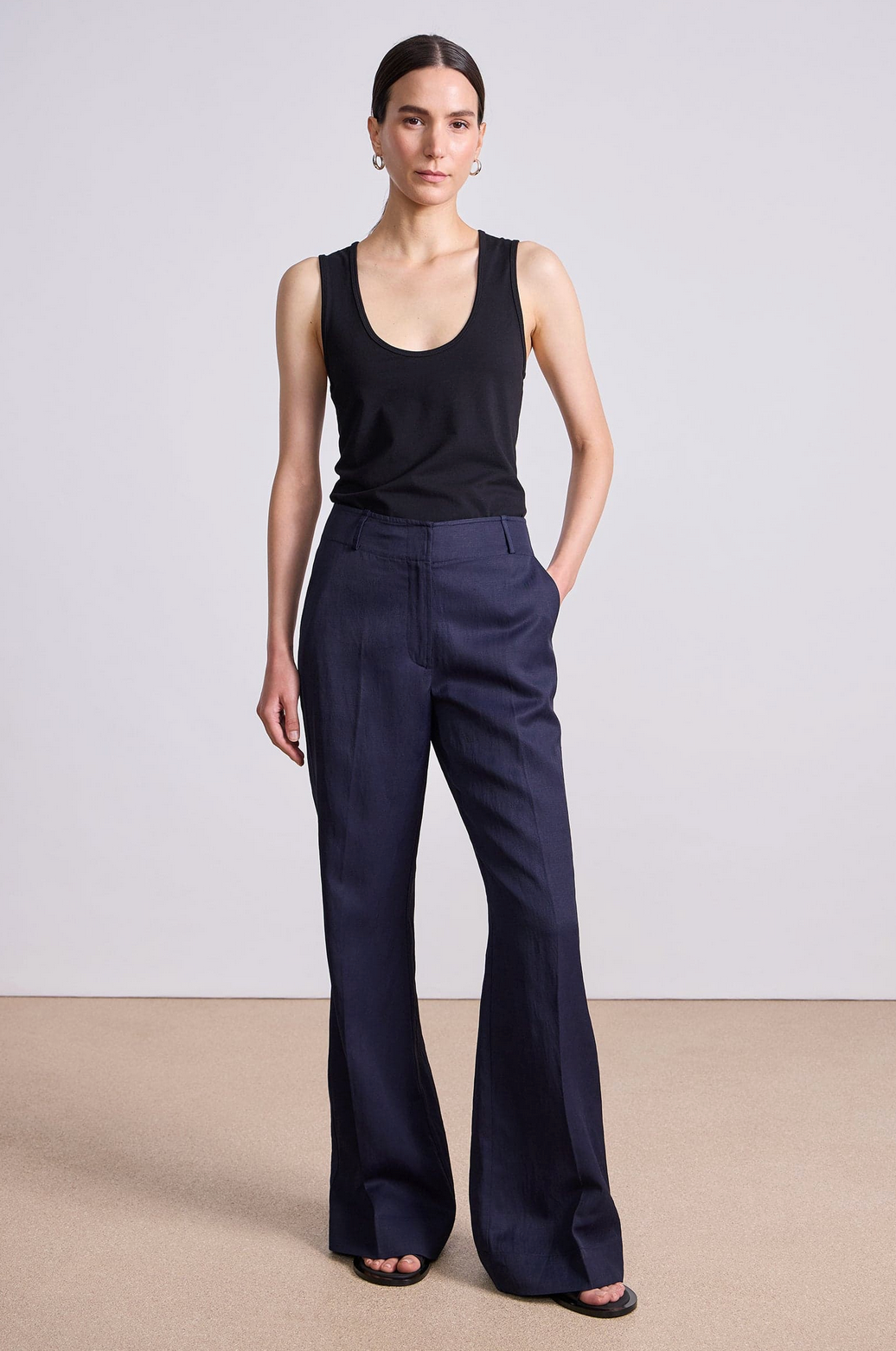 Adi Wide Leg Trouser - Midnight