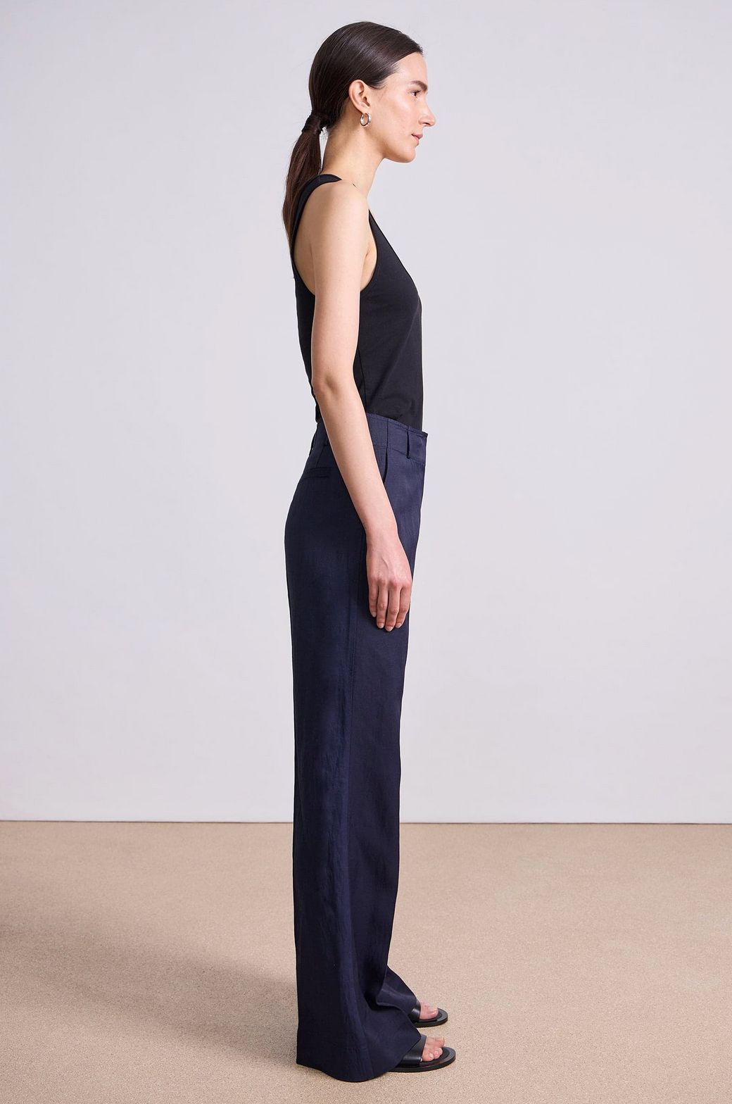 Adi Wide Leg Trouser - Midnight