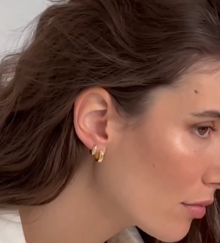 Corey Knife Edge Hoops Gold/Grande