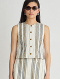 Stripe Godet Tank