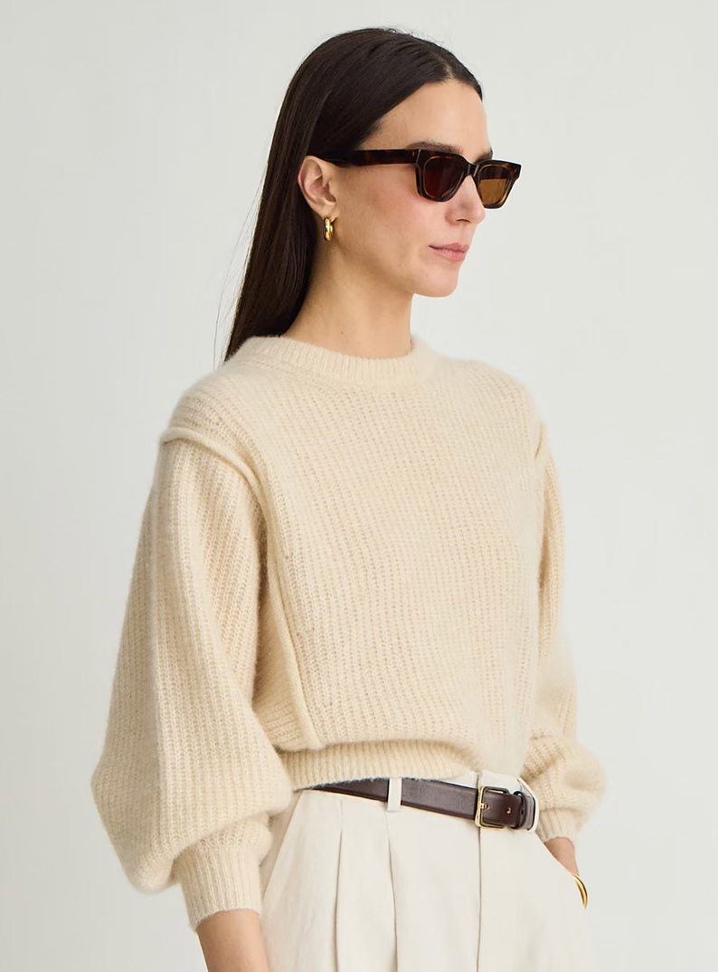 Silk Cashmere Batwing Ivory