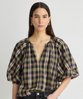 Nele Top Basket Weave Plaid