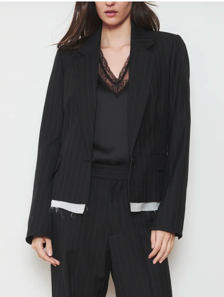 Hutton Blazer Black Stripe