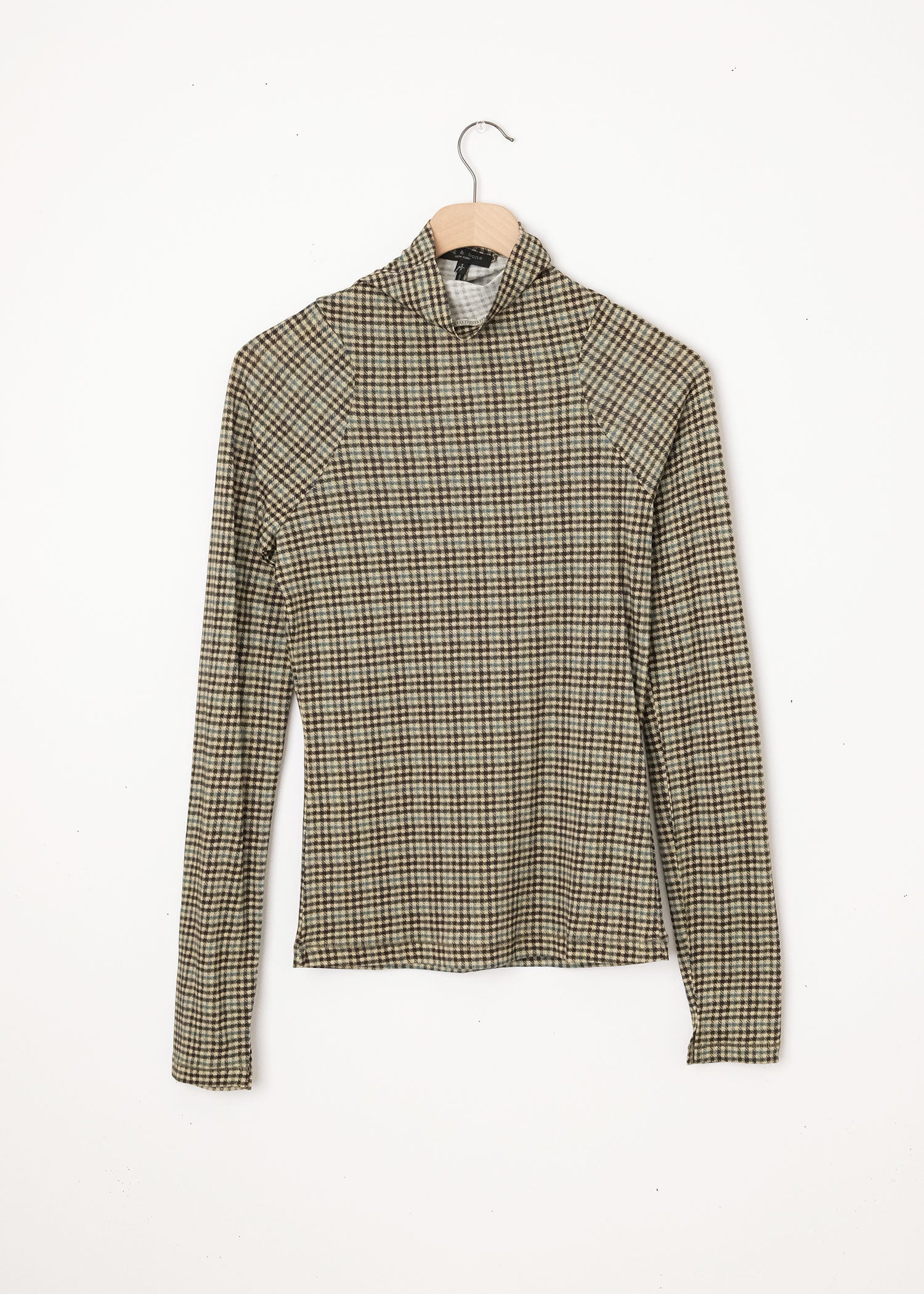 Shaw Tneck Tee Green Mini Check